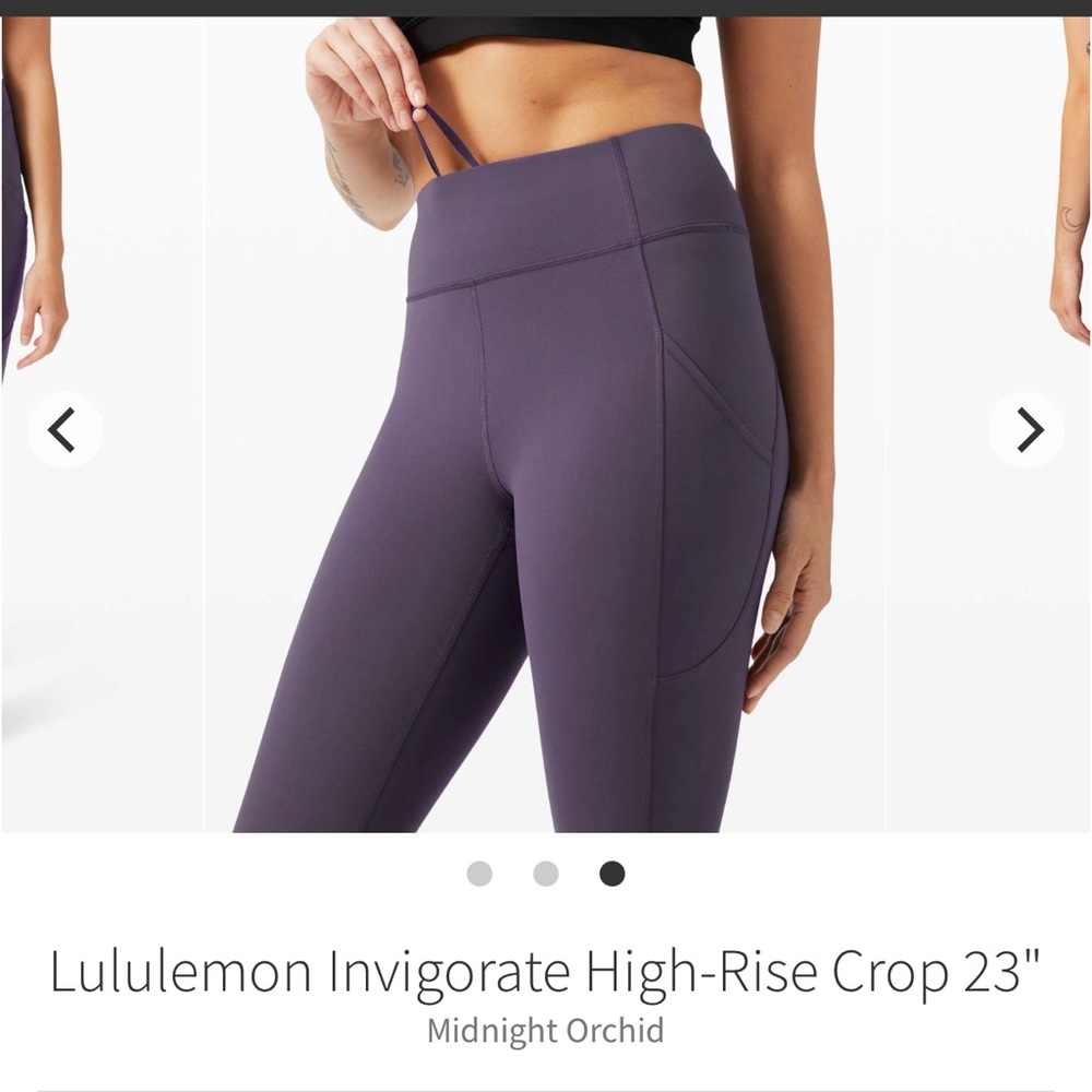 LIKE NEW - Lululemon Invigorate Leggings 23” - Midnight Orchid -Sz 10